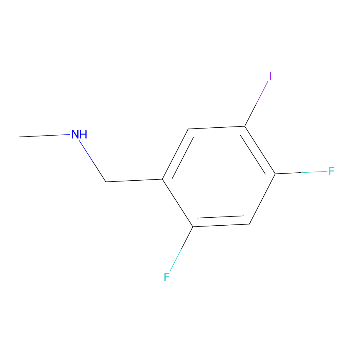 [(2,4-Difluoro-5-iodophenyl)methyl](methyl)amine molecular structure, CAS 1997539-17-9