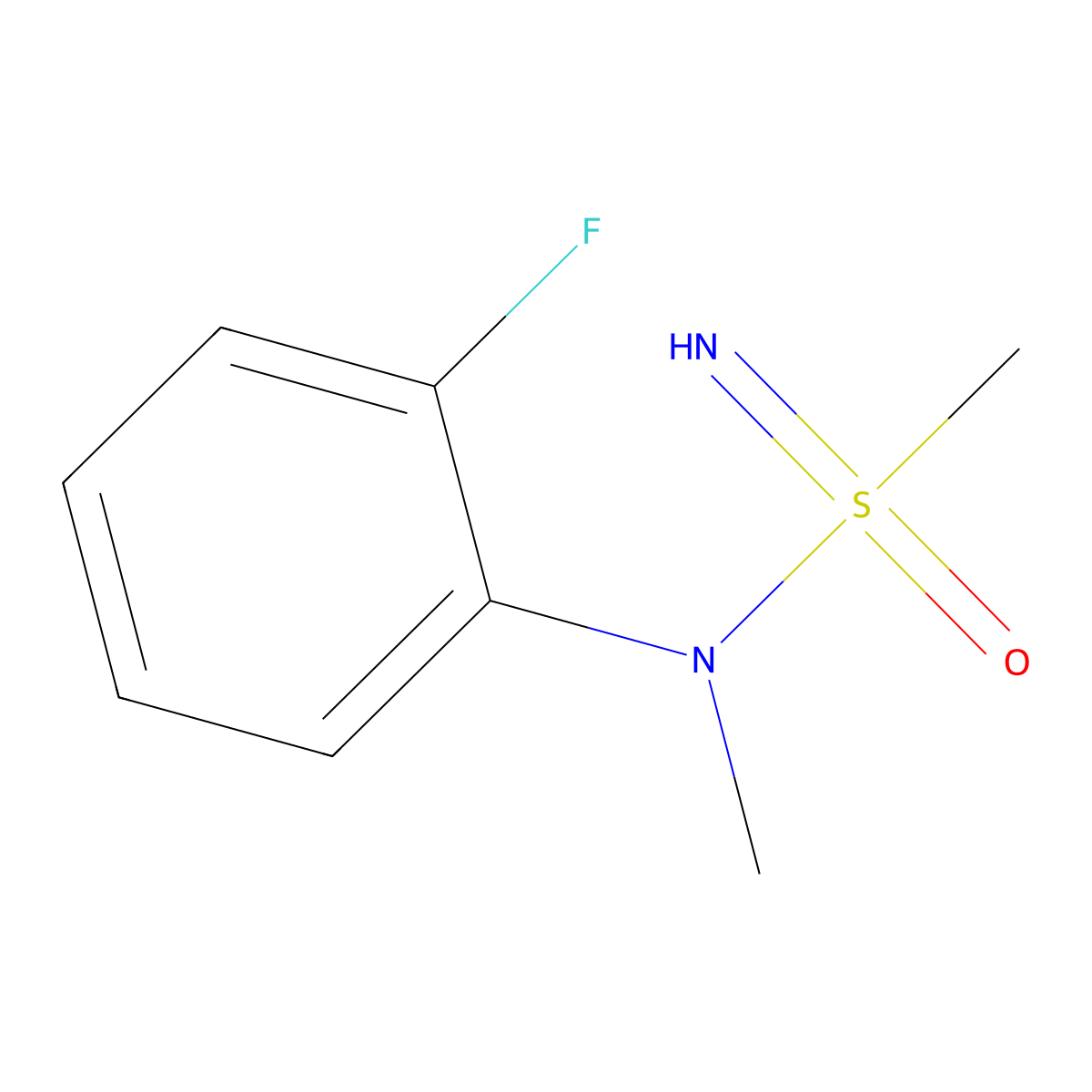 N-(2-fluorophenyl)-N-methylmethanesulfonoimidamide molecular structure, CAS 1997595-42-2