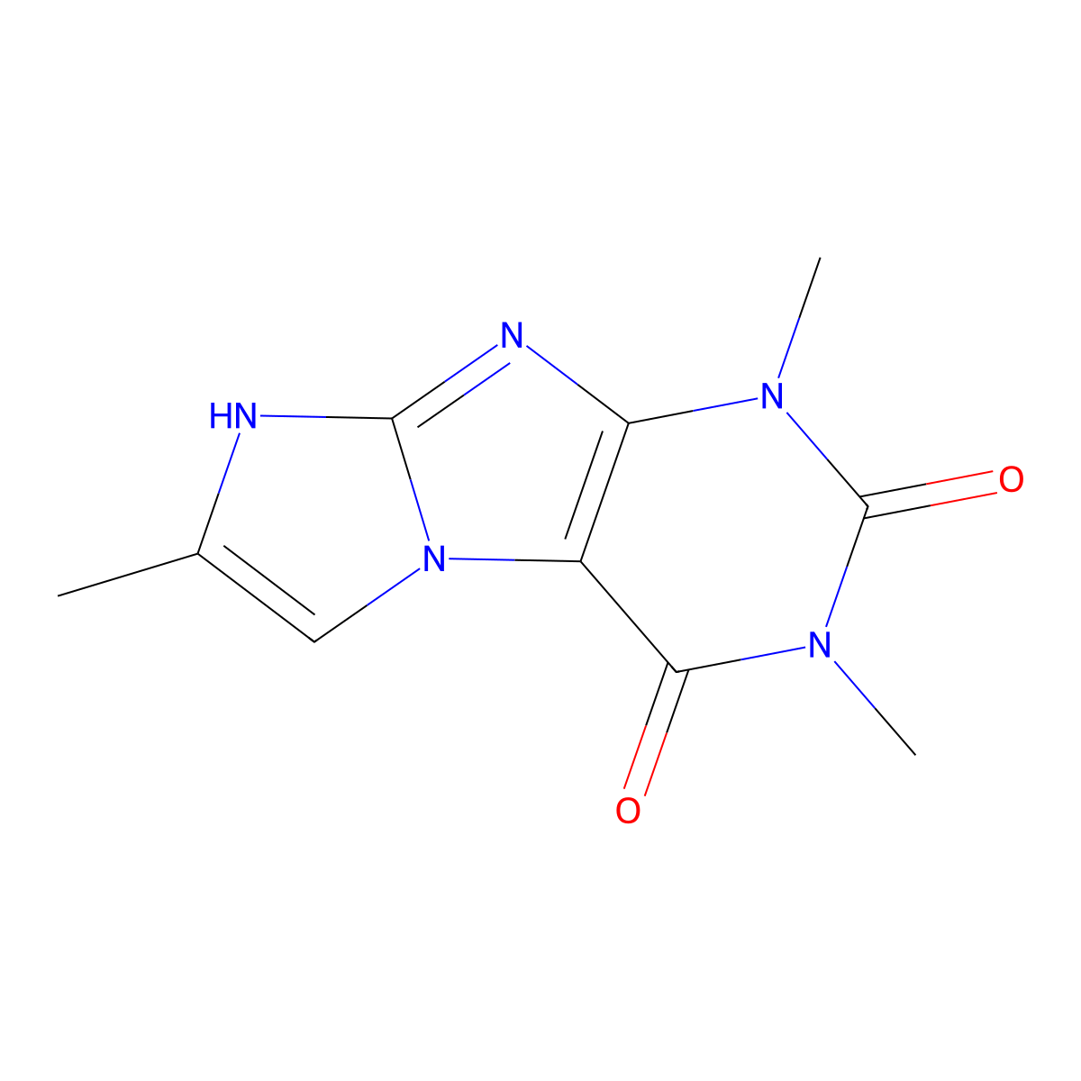 1,3,7-trimethyl-1H-imidazo[2,1-f]purine-2,4(3H,8H)-dione molecular structure, CAS 19977-26-5