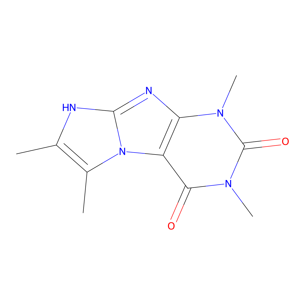1,3,6,7-tetramethyl-1H-imidazo[2,1-f]purine-2,4(3H,8H)-dione molecular structure, CAS 19977-27-6