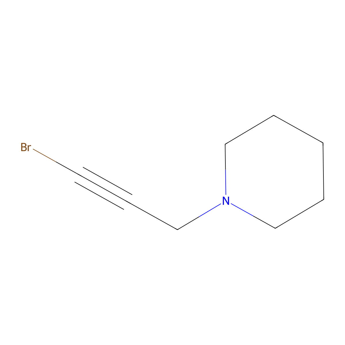 Piperidine, 1-(3-bromo-2-propynyl)- molecular structure, CAS 19977-51-6