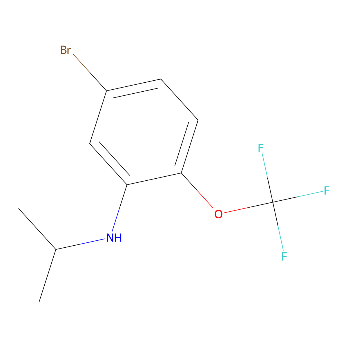 5-Bromo-N-isopropyl-2-(trifluoromethoxy)aniline molecular structure, CAS 1997731-36-8