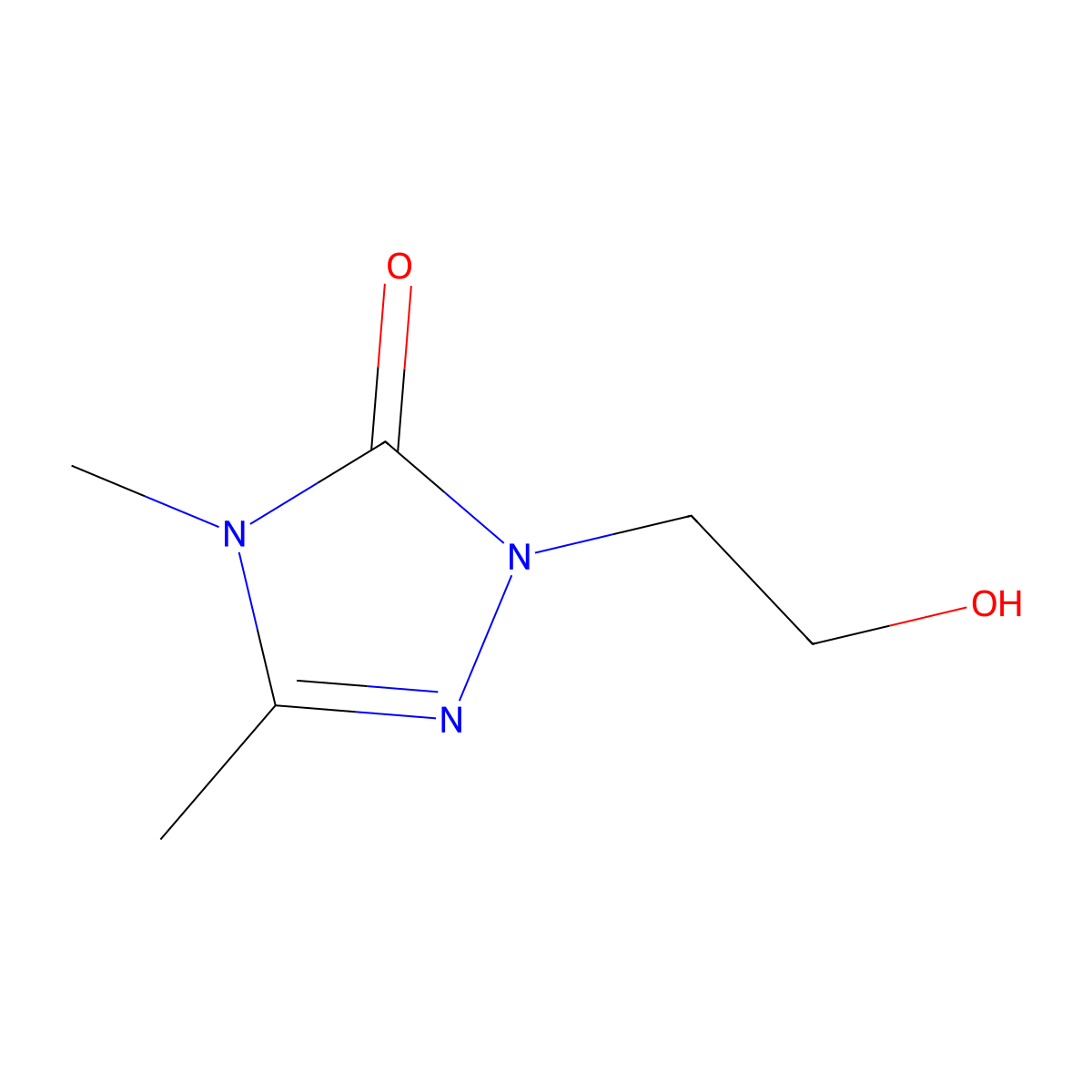 1-(2-hydroxyethyl)-3,4-dimethyl-4,5-dihydro-1H-1,2,4-triazol-5-one molecular structure, CAS 1997795-18-2