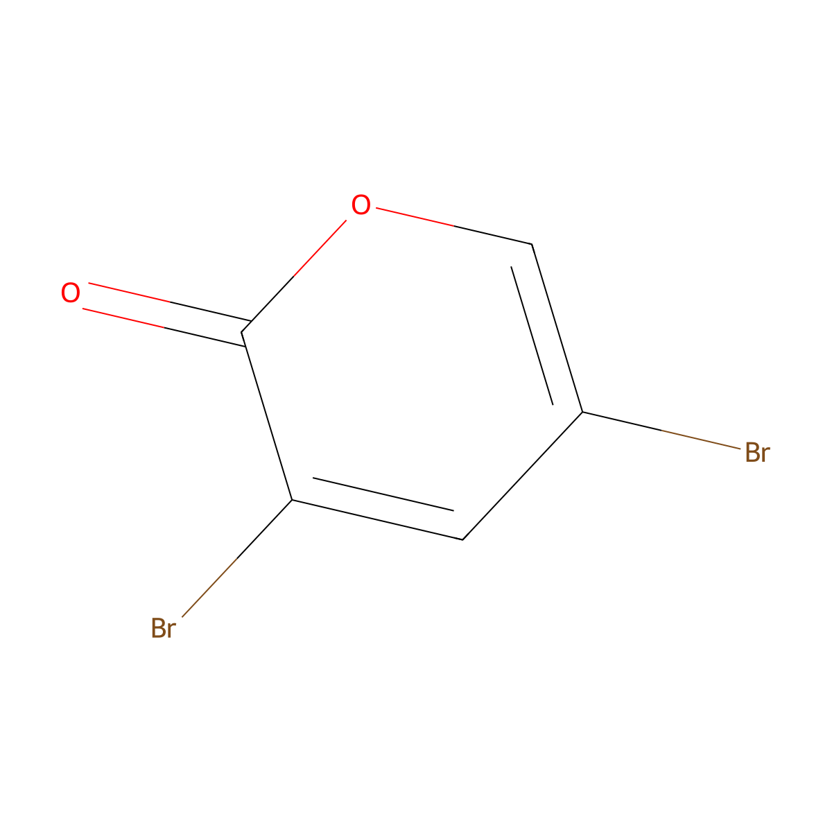 3,5-dibromo-2H-pyran-2-one molecular structure, CAS 19978-41-7
