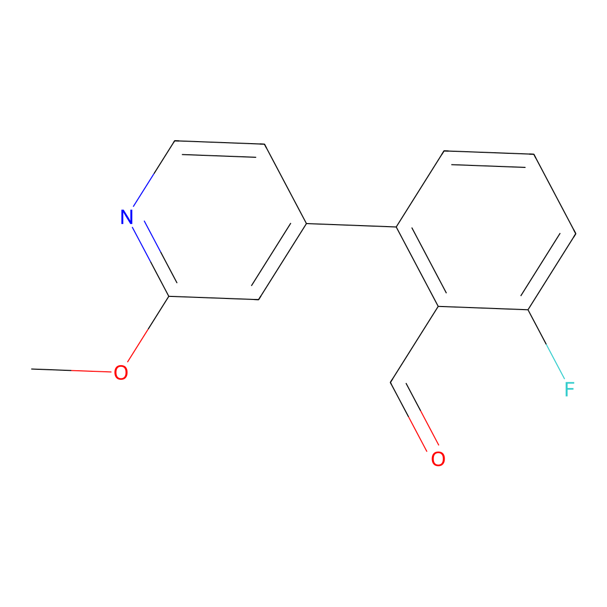 2-Fluoro-6-(2-methoxypyridin-4-yl)benzaldehyde molecular structure, CAS 1997800-40-4