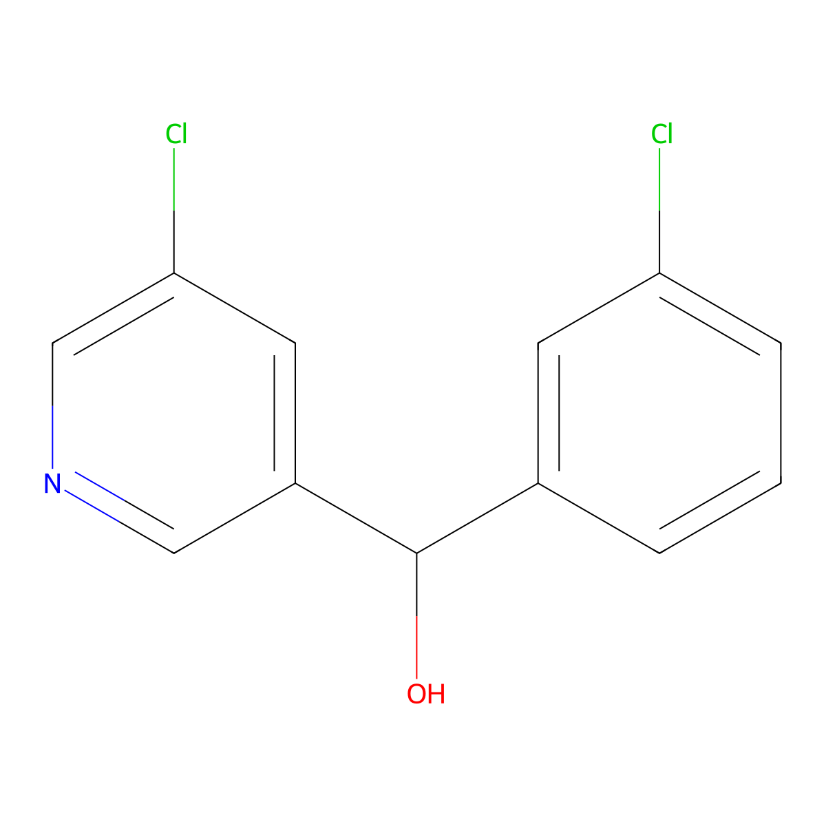 5-Chloro-alpha-(3-chlorophenyl)-3-pyridinemethanol molecular structure, CAS 1997806-47-9