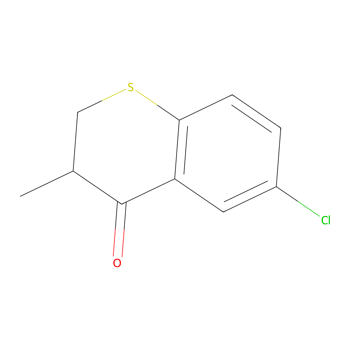 6-chloro-3-methyl-3,4-dihydro-2H-1-benzothiopyran-4-one molecular structure, CAS 199783-62-5