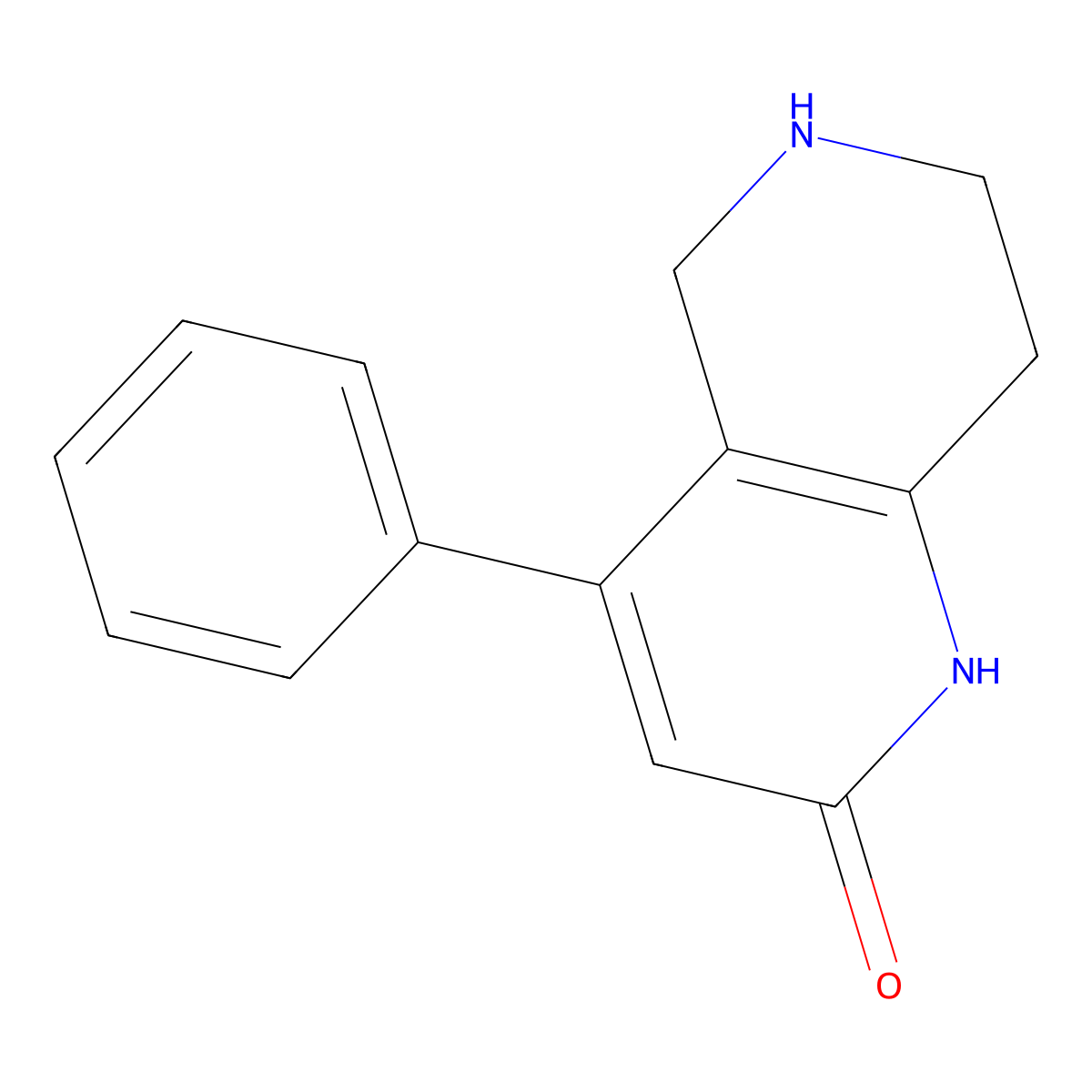 4-Phenyl-5,6,7,8-tetrahydro-1,6-naphthyridin-2(1H)-one molecular structure, CAS 199785-90-5