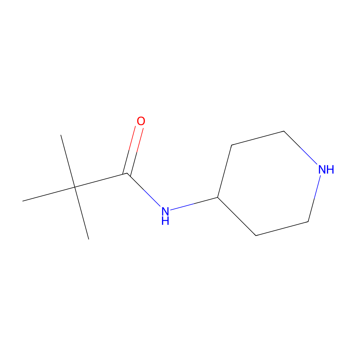 4-Tert-butylcarbonylaminopiperidine molecular structure, CAS 199786-25-9