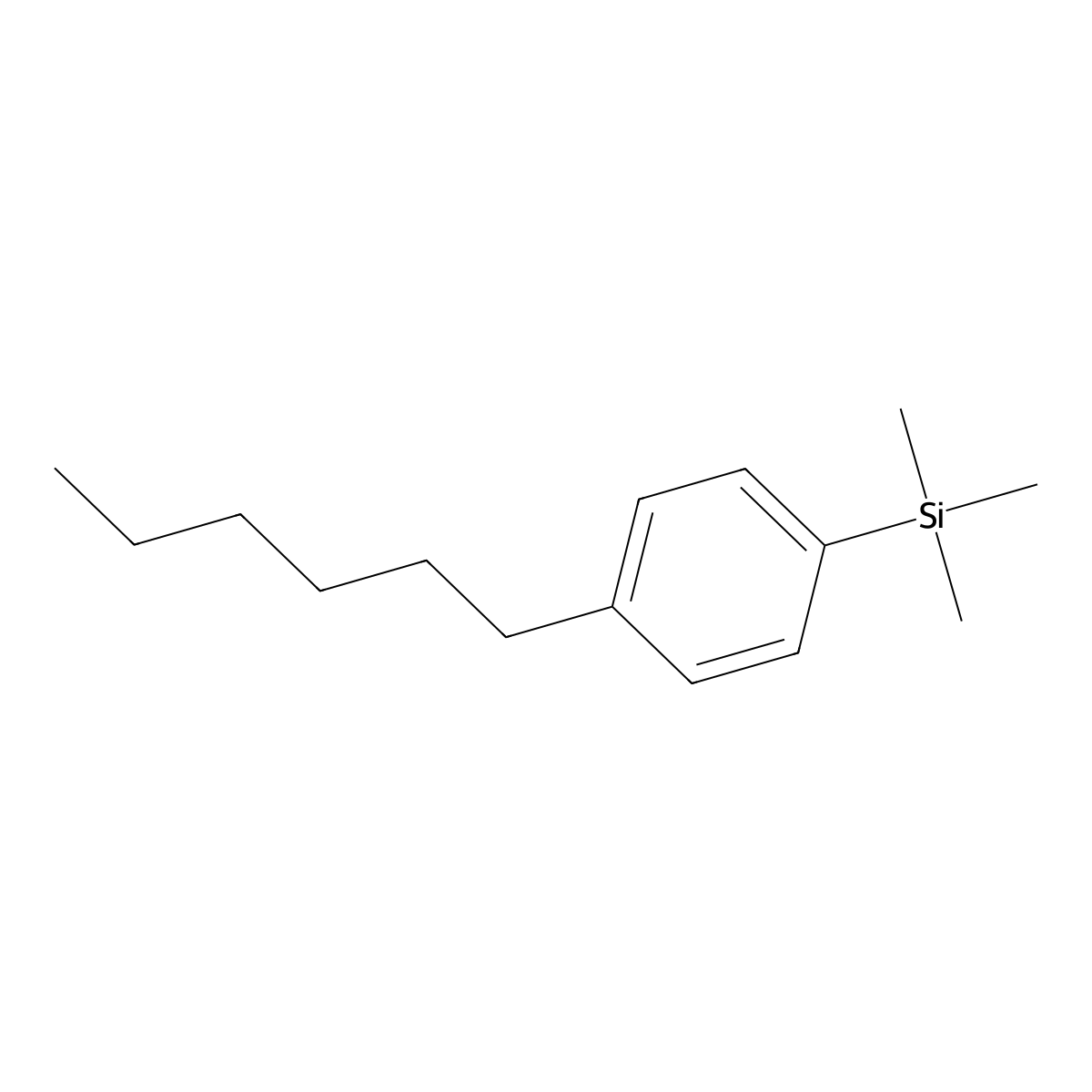 (4-Hexylphenyl)trimethylsilane molecular structure, CAS 199786-54-4