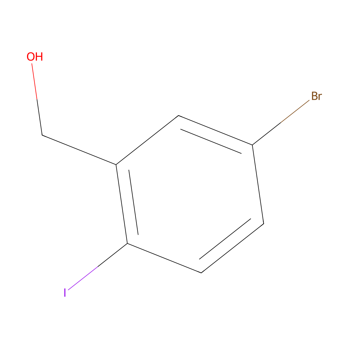 (5-Bromo-2-iodophenyl)methanol molecular structure, CAS 199786-58-8