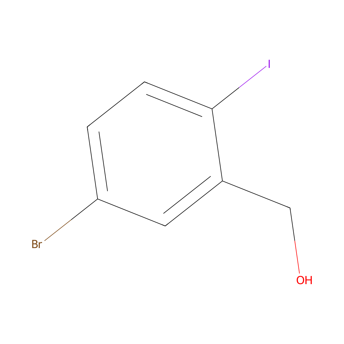(5-Bromo-2-iodophenyl)methanol molecular structure, CAS 199786-58-8