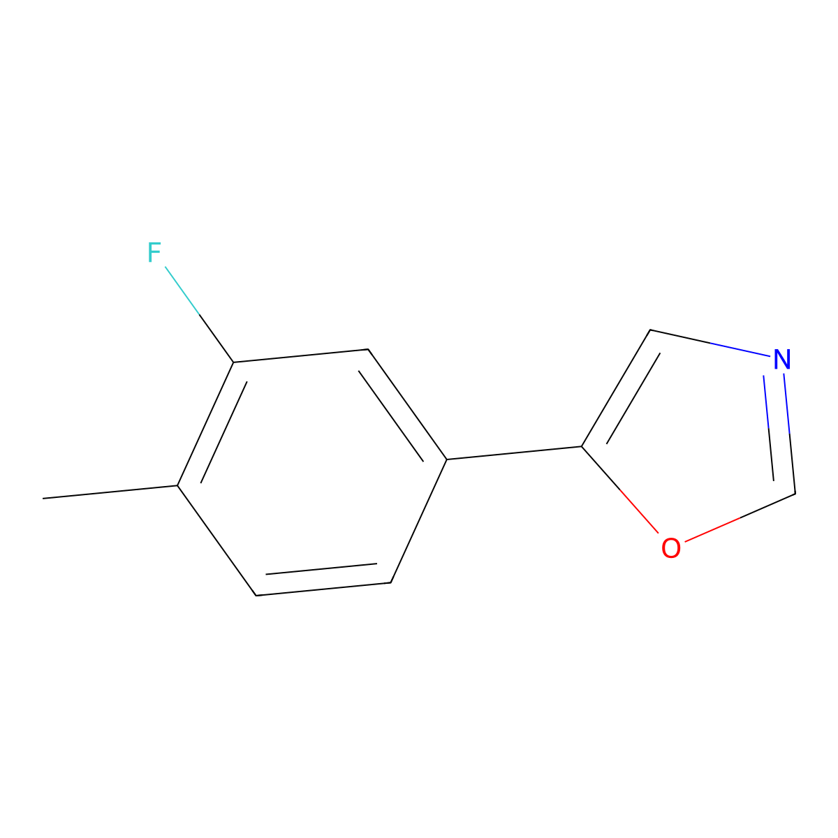 5-(3-Fluoro-4-methylphenyl)oxazole molecular structure, CAS 1997864-27-3