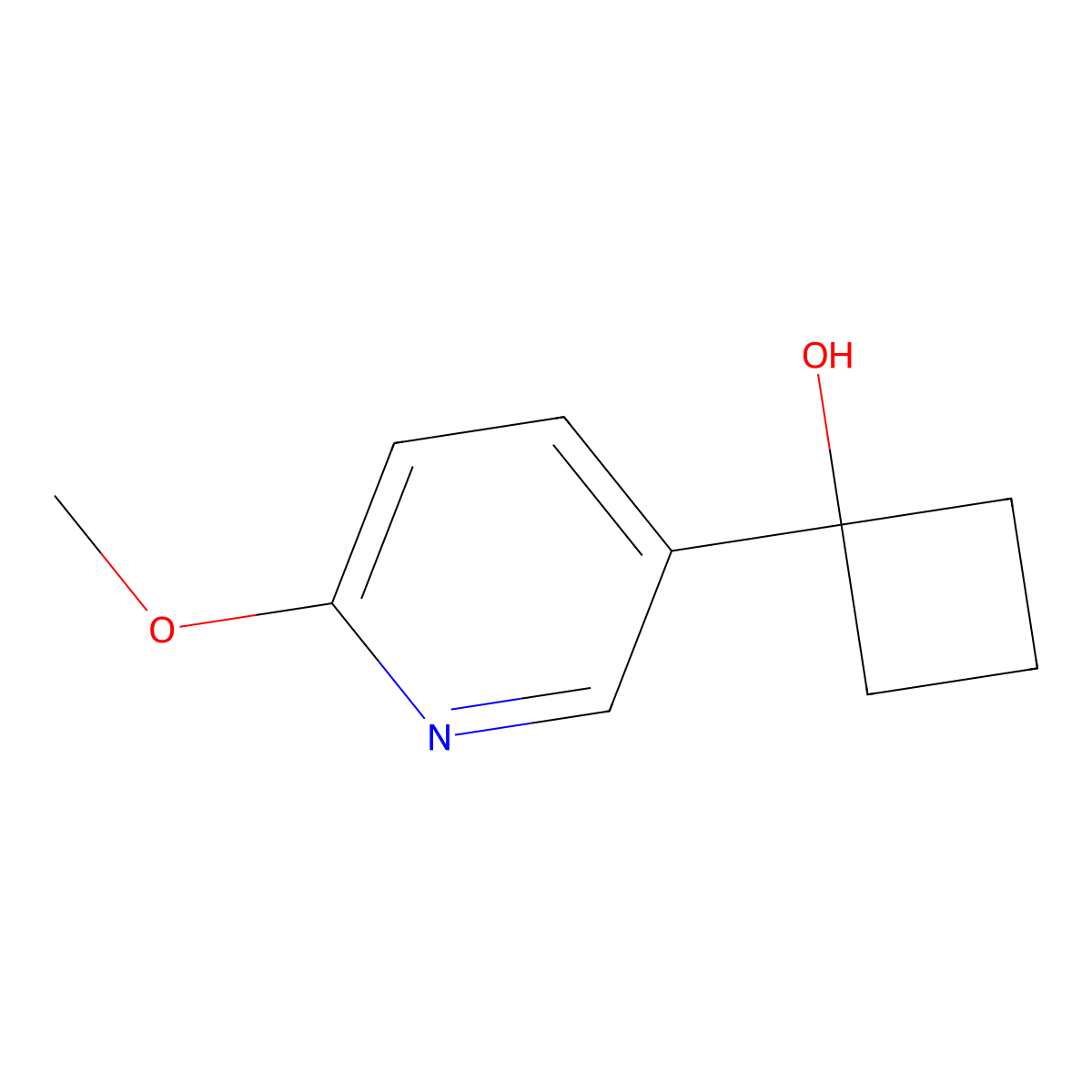 1-(6-Methoxypyridin-3-yl)cyclobutanol molecular structure, CAS 1997866-09-7