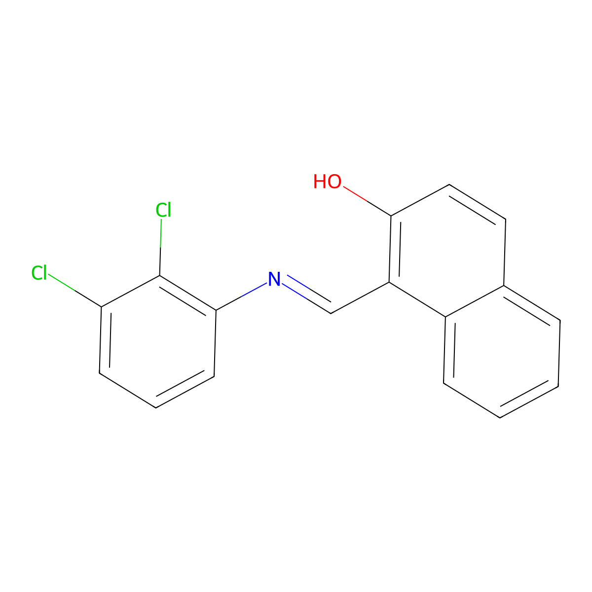 1-(2,3-Dichlorophenyliminomethyl)-2-naphthol molecular structure, CAS 199788-18-6