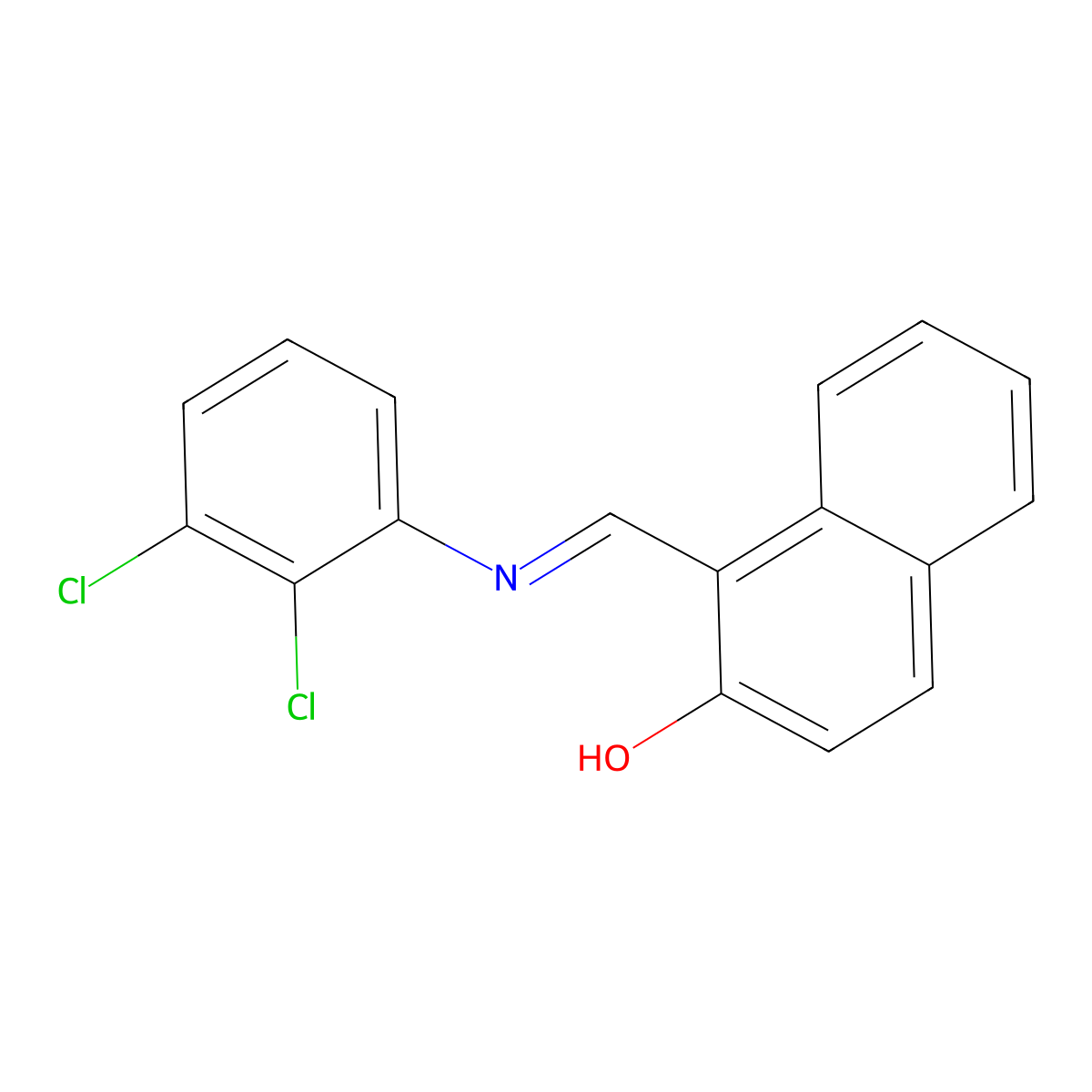 1-(2,3-Dichlorophenyliminomethyl)-2-naphthol molecular structure, CAS 199788-18-6