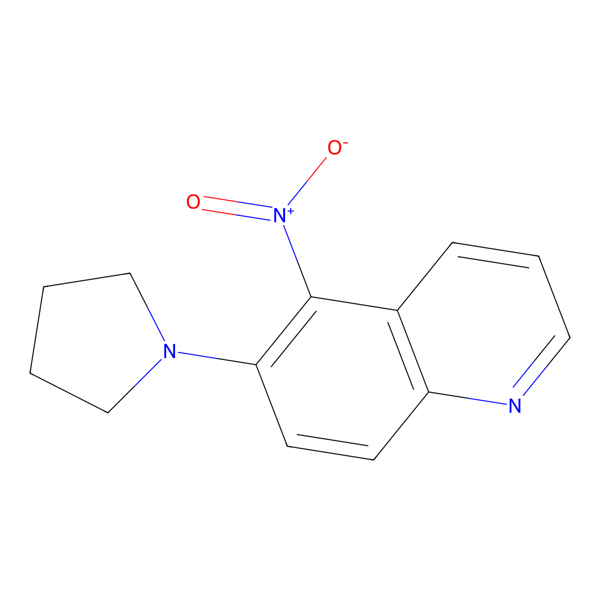 5-Nitro-6-(pyrrolidin-1-yl)quinoline molecular structure, CAS 19979-54-5