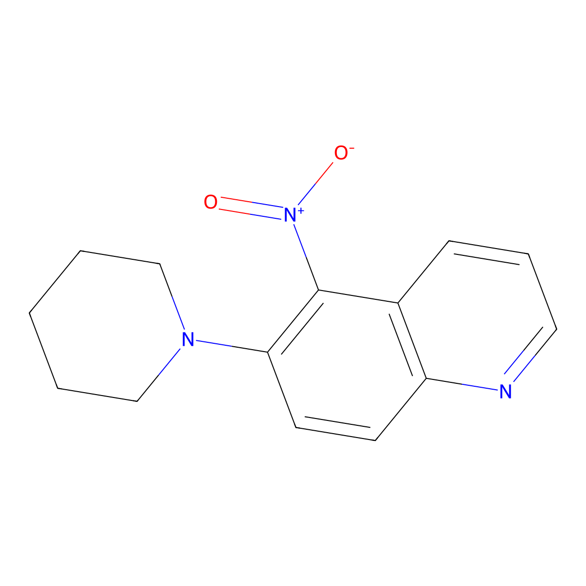 5-Nitro-6-(piperidin-1-yl)quinoline molecular structure, CAS 19979-55-6