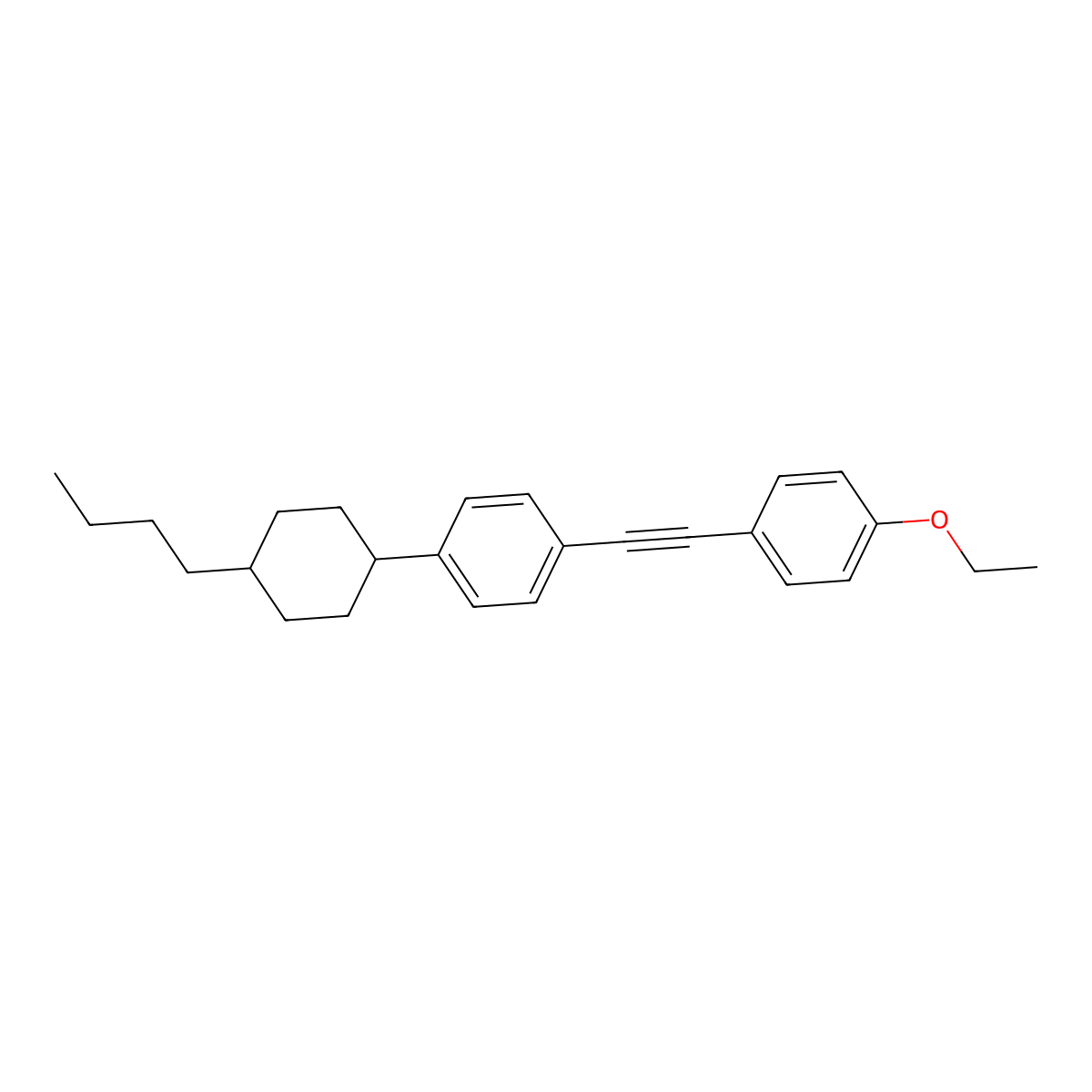 trans-1-(2-(4-(4-Butylcyclohexyl)phenyl)ethynyl)-4-ethoxybenzene molecular structure, CAS 199795-20-5