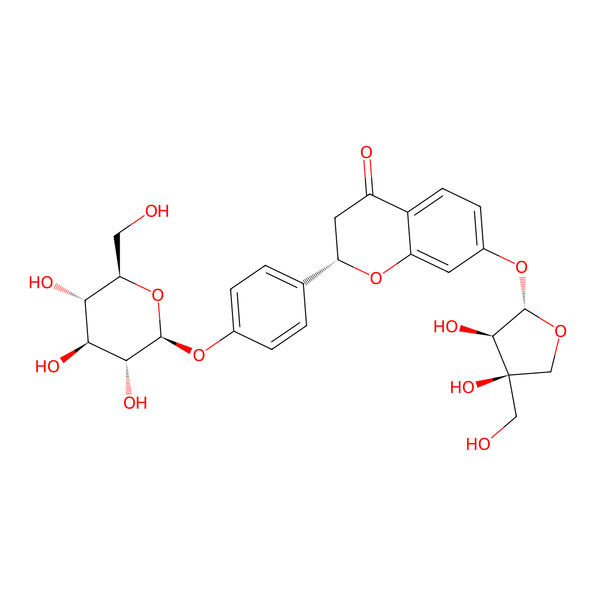 Liguiritigenin-7-O-D-apiosyl-4'-O-D-glucoside molecular structure, CAS 199796-12-8