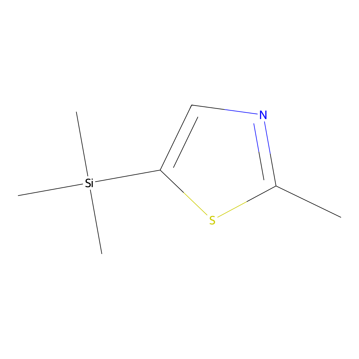2-Methyl-5-(trimethylsilyl)thiazole molecular structure, CAS 1997985-07-5