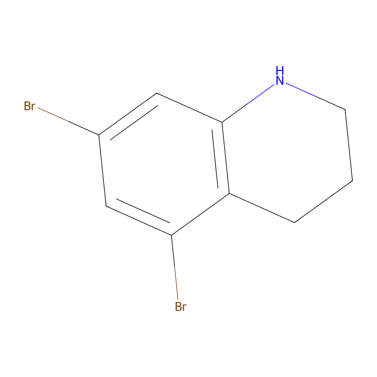 5,7-Dibromo-1,2,3,4-tetrahydroquinoline molecular structure, CAS 1997994-49-6