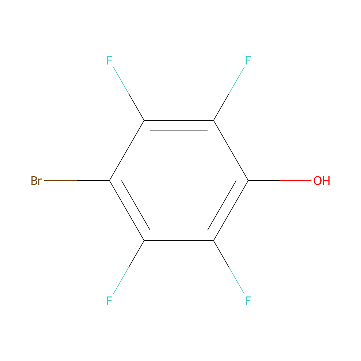 4-Bromo-2,3,5,6-tetrafluorophenol molecular structure, CAS 1998-61-4