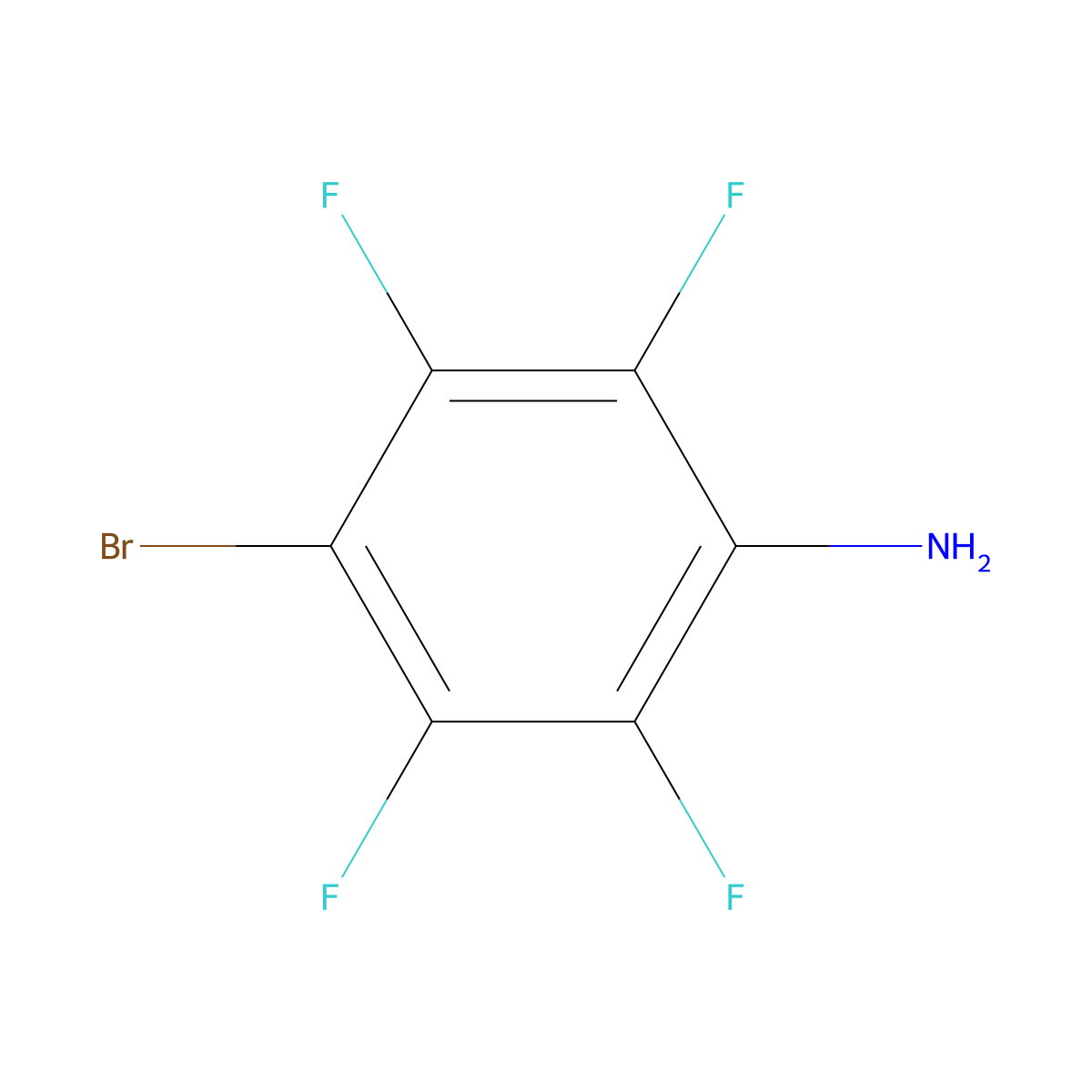 4-Bromo-2,3,5,6-tetrafluoroaniline molecular structure, CAS 1998-66-9