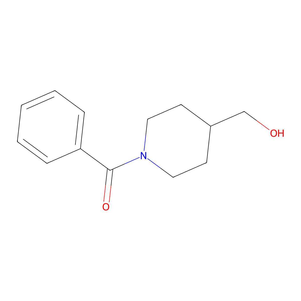 4-Piperidinemethanol, 1-benzoyl- molecular structure, CAS 19980-00-8