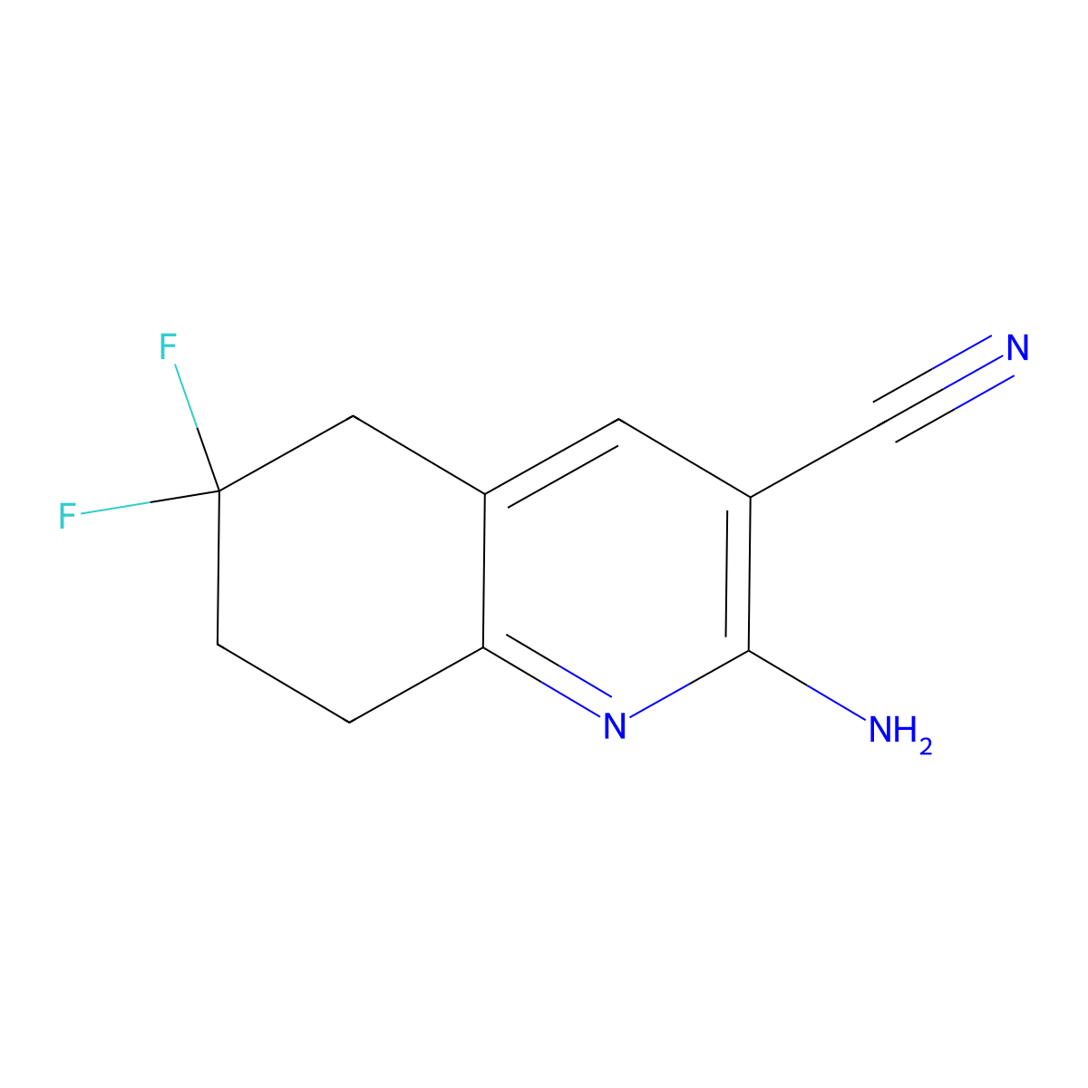 2-Amino-6,6-difluoro-5,6,7,8-tetrahydroquinoline-3-carbonitrile molecular structure, CAS 1998010-13-1