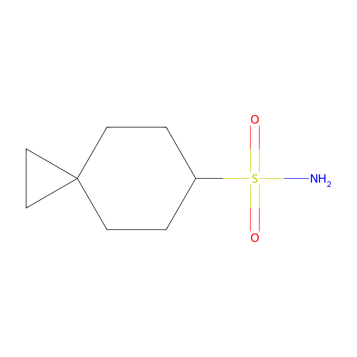 Spiro[2.5]octane-6-sulfonamide molecular structure, CAS 1998024-60-4