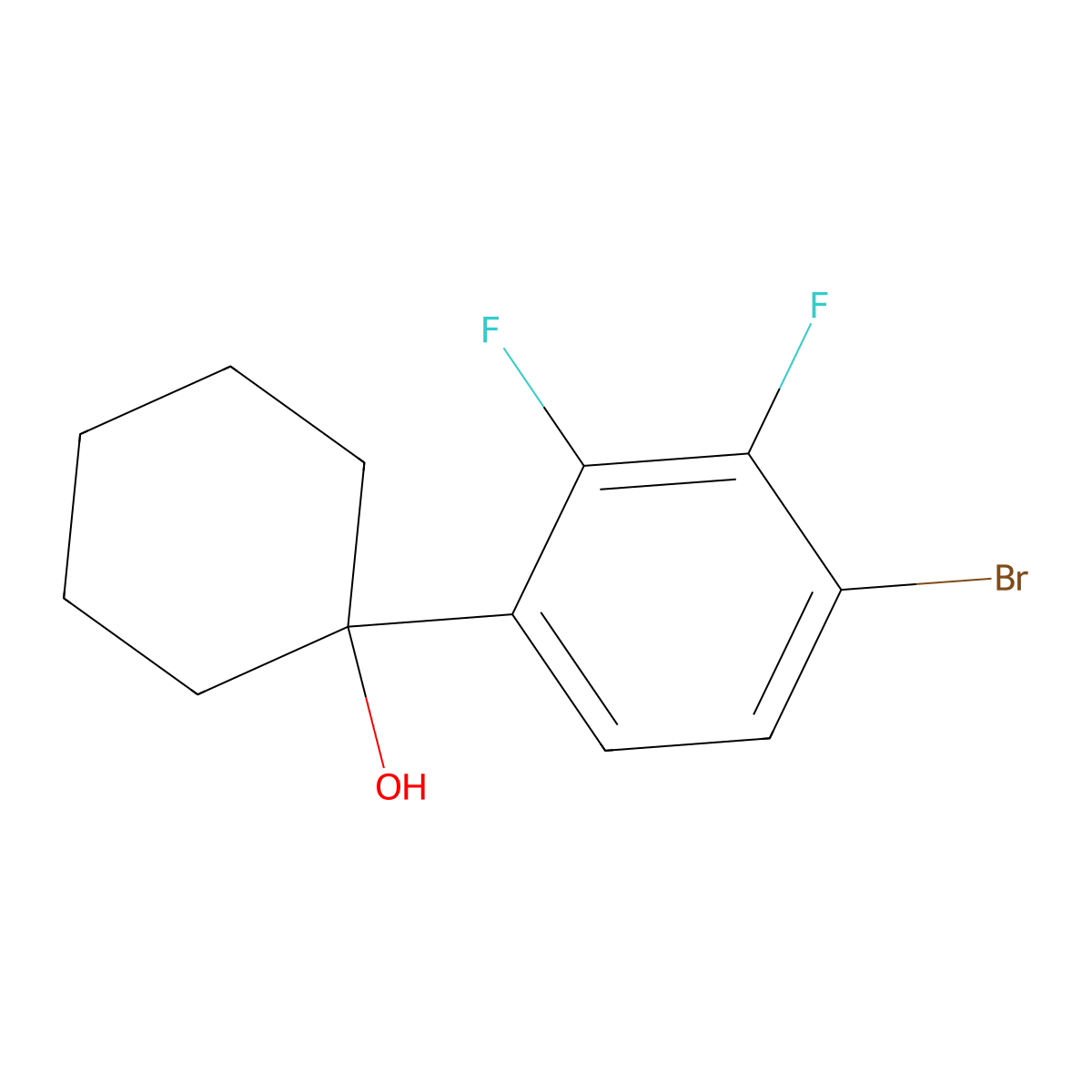 1-(4-Bromo-2,3-difluorophenyl)cyclohexanol molecular structure, CAS 1998025-14-1
