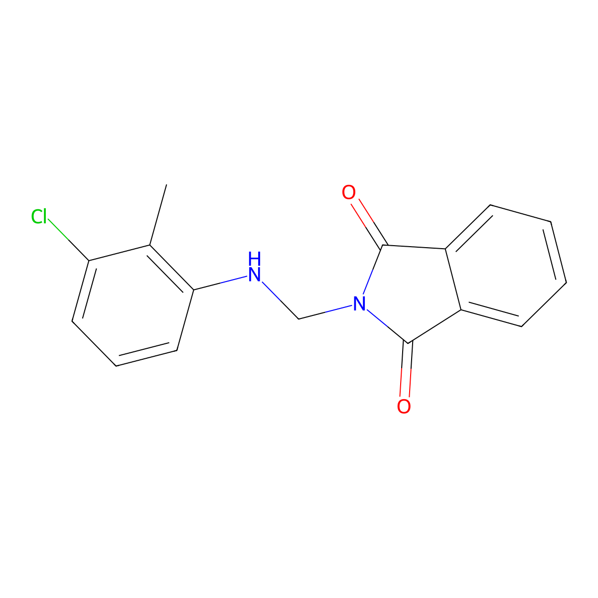 2-(((3-Chloro-2-methylphenyl)amino)methyl)isoindoline-1,3-dione molecular structure, CAS 199803-02-6
