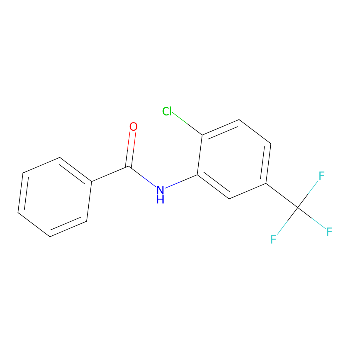 N-[2-chloro-5-(trifluoromethyl)phenyl]benzamide molecular structure, CAS 199803-33-3