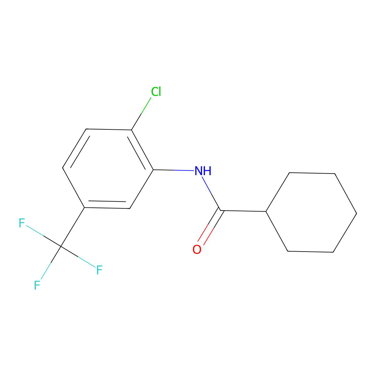 N-[2-chloro-5-(trifluoromethyl)phenyl]cyclohexanecarboxamide molecular structure, CAS 199803-43-5