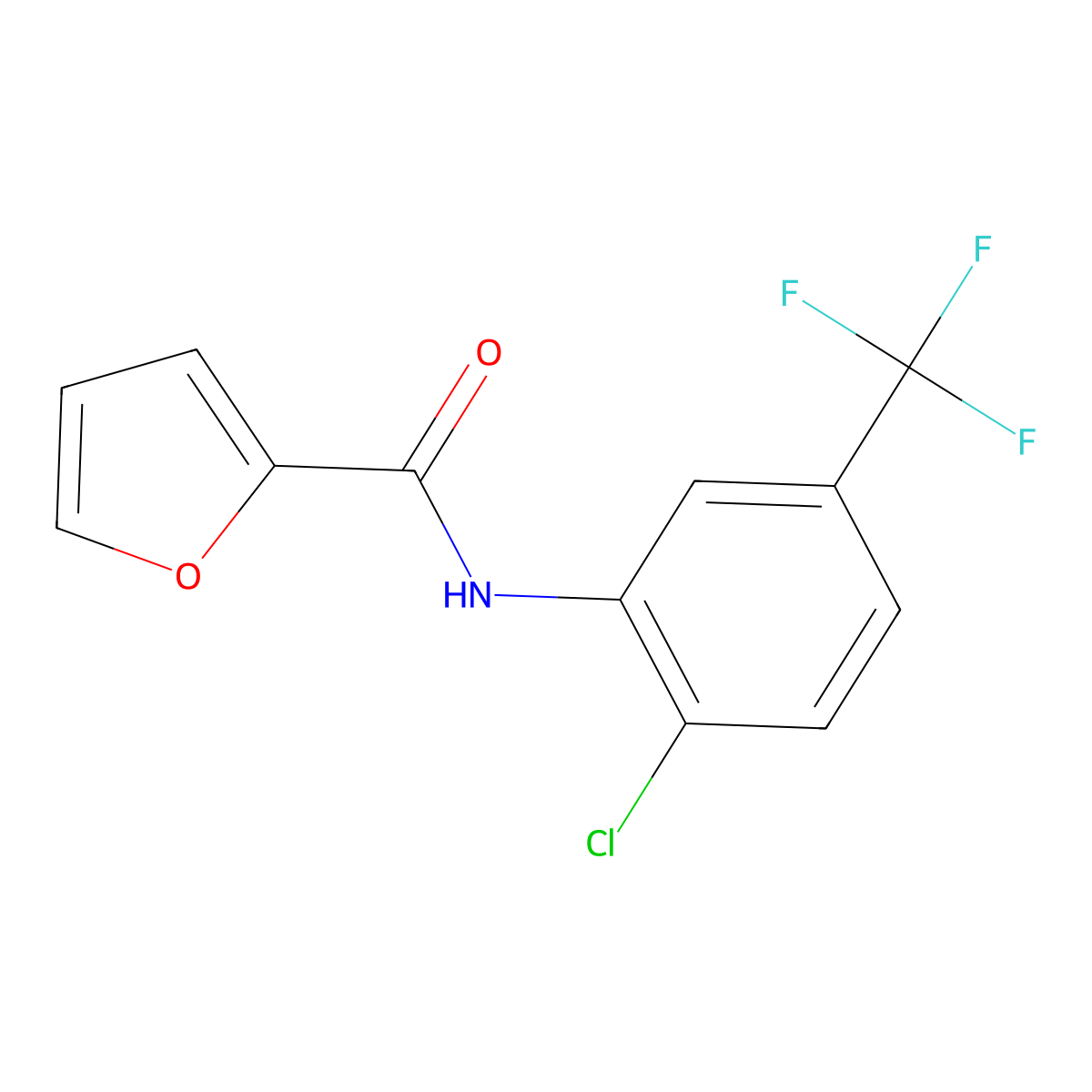 N-[2-chloro-5-(trifluoromethyl)phenyl]furan-2-carboxamide molecular structure, CAS 199803-45-7