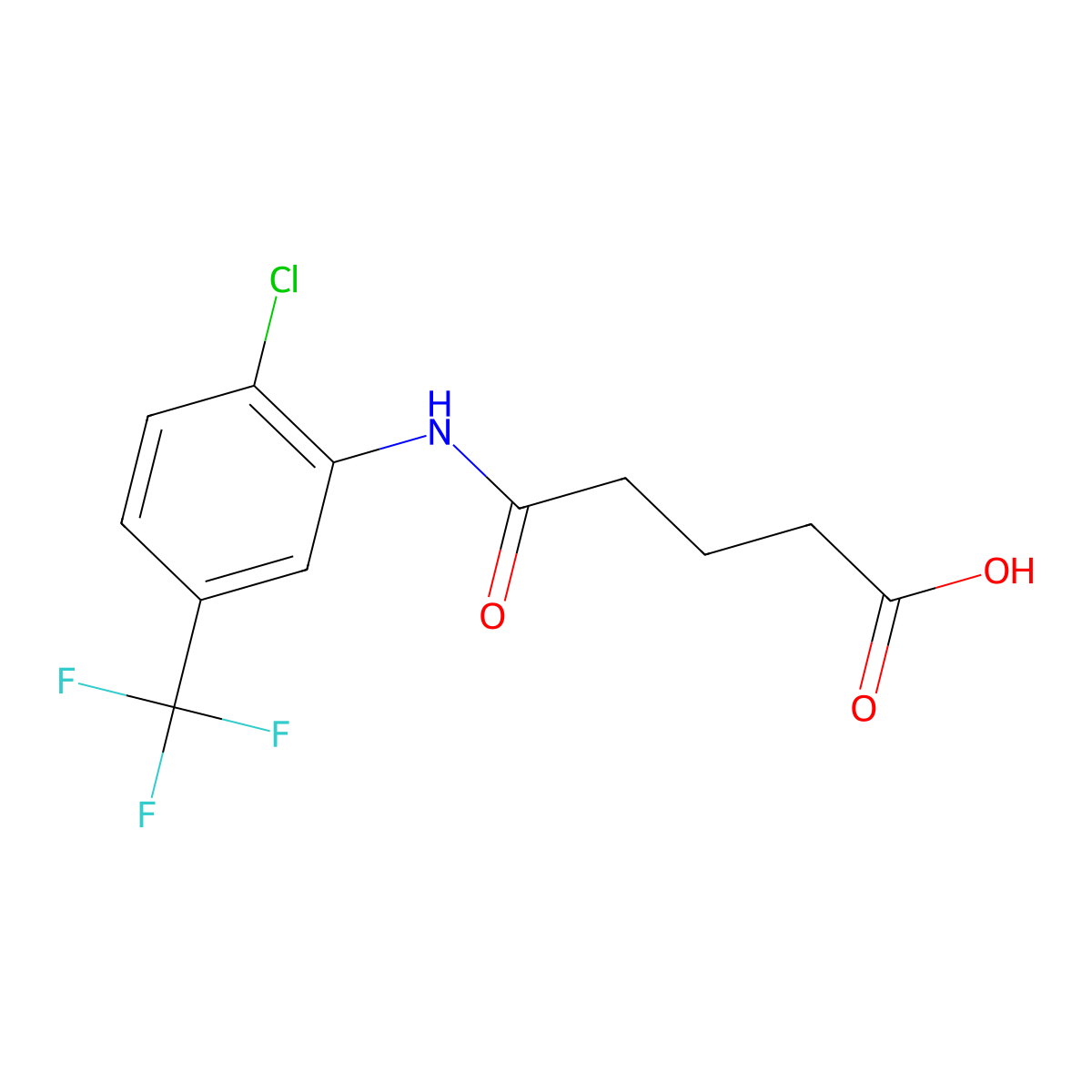 5-{[2-Chloro-5-(trifluoromethyl)phenyl]amino}-5-oxopentanoic acid molecular structure, CAS 199803-46-8