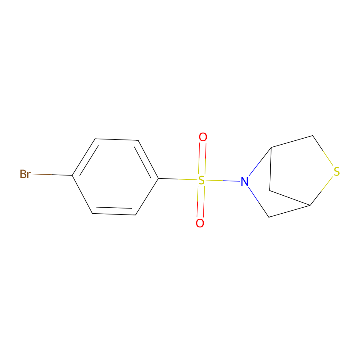 5-((4-Bromophenyl)sulfonyl)-2-thia-5-azabicyclo[2.2.1]heptane molecular structure, CAS 1998030-01-5
