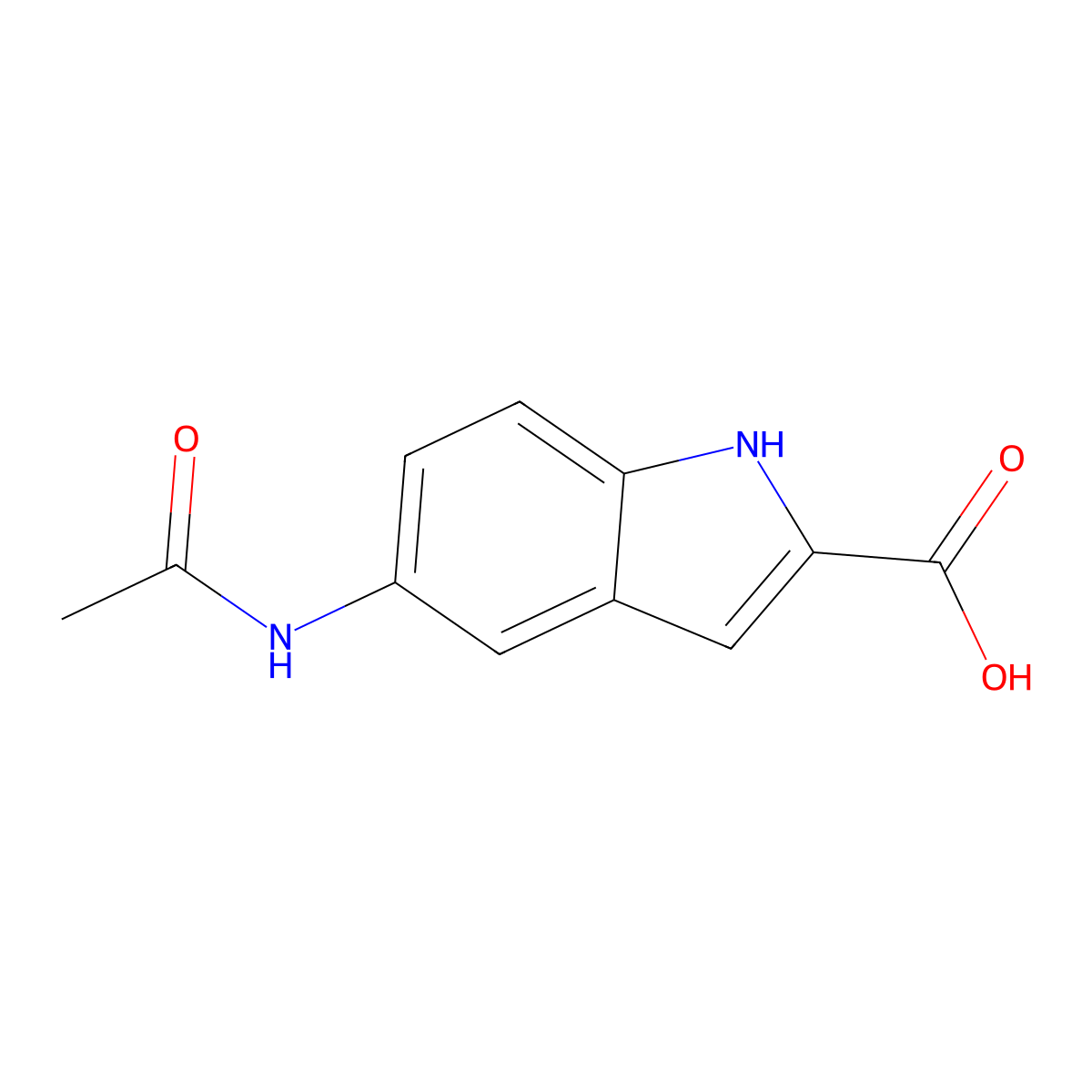 5-acetamido-1H-indole-2-carboxylic Acid molecular structure, CAS 199805-80-6