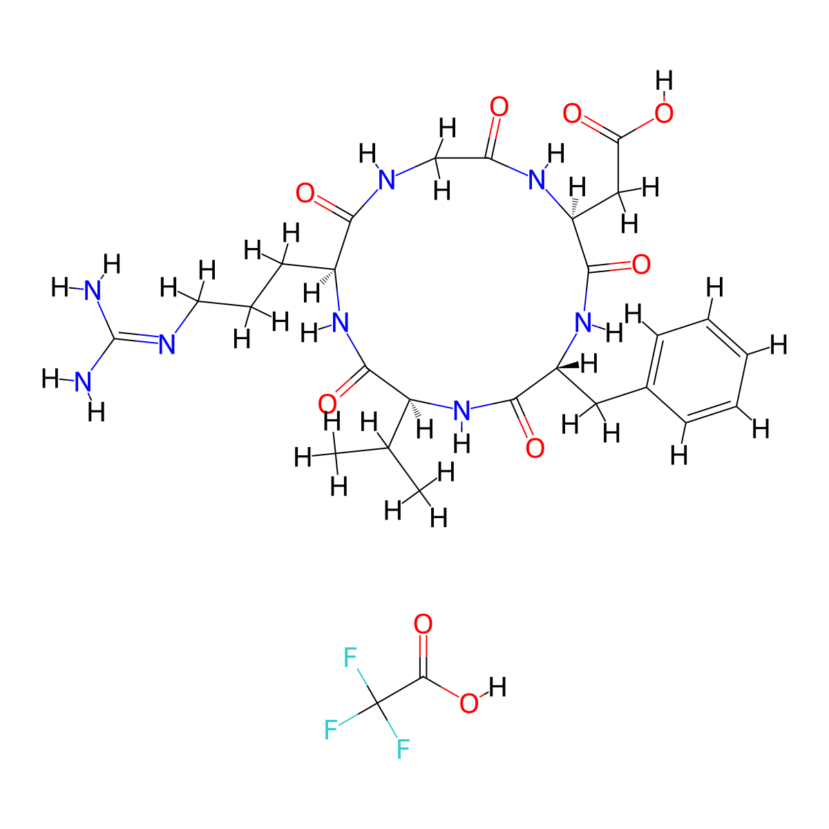Cyclo(Arg-Gly-Asp-D-Phe-Val) TFA molecular structure, CAS 199807-33-5