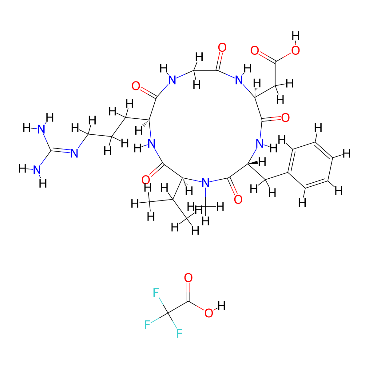 Cilengitide trifluoroacetate molecular structure, CAS 199807-35-7