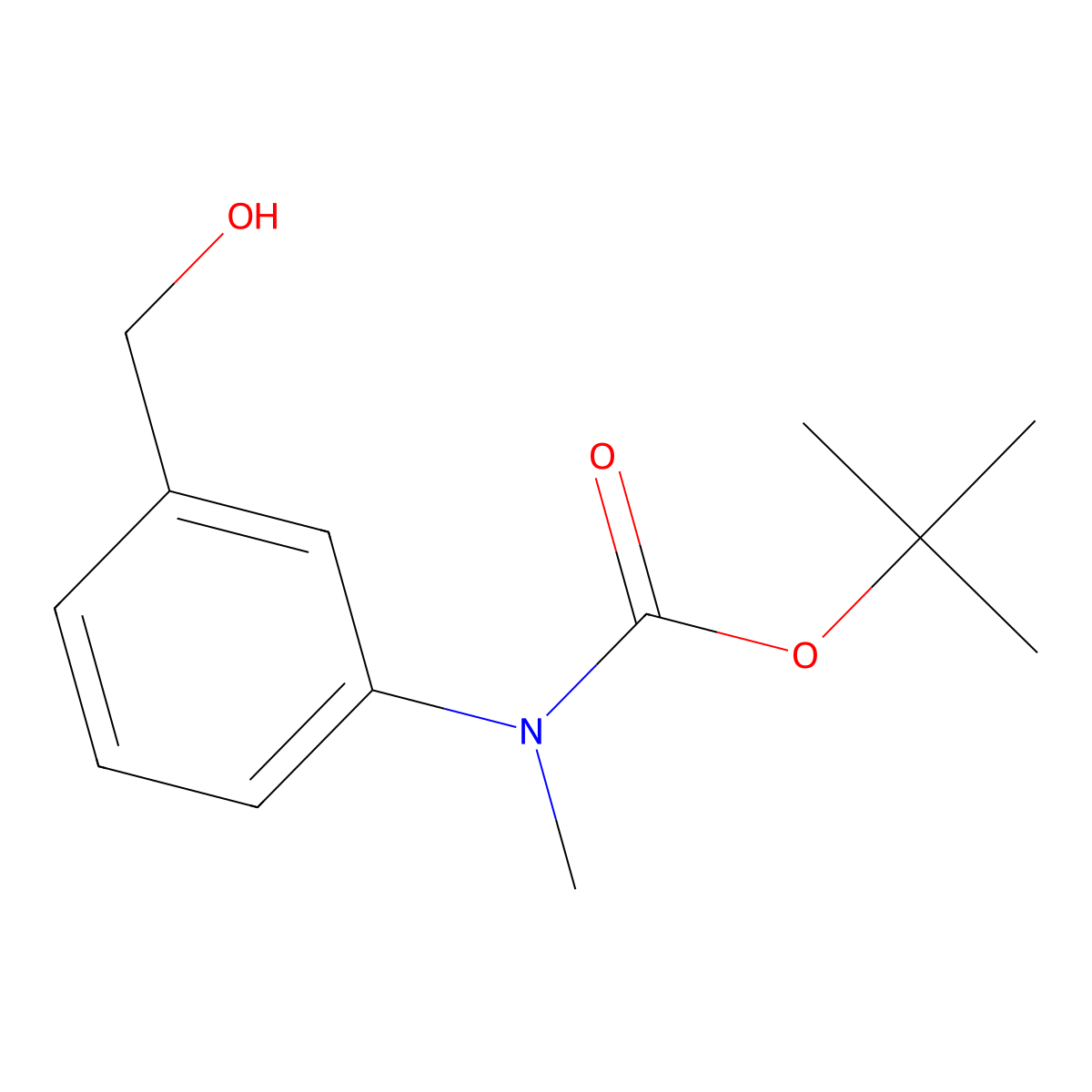 tert-Butyl (3-(hydroxymethyl)phenyl)(methyl)carbamate molecular structure, CAS 1998070-88-4