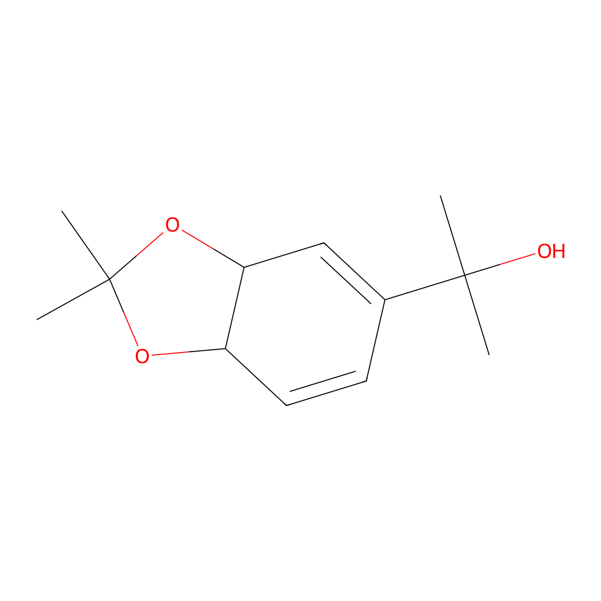 rac-2-((3aR,7aS)-2,2-dimethyl-3a,7a-dihydrobenzo[d][1,3]dioxol-5-yl)propan-2-ol molecular structure, CAS 1998128-16-7