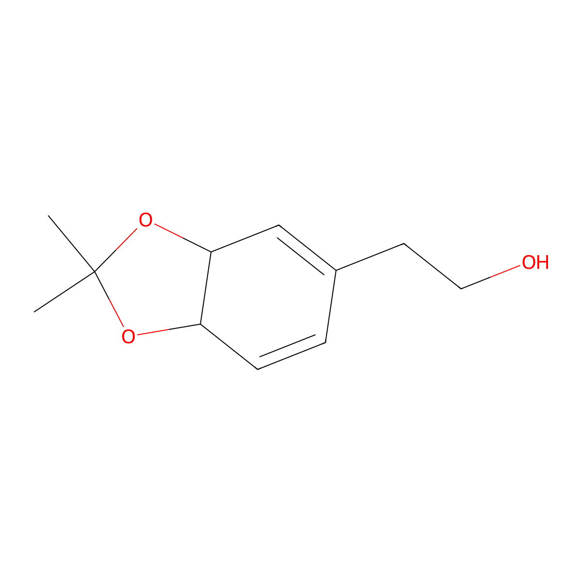 rac-2-((3aR,7aS)-2,2-dimethyl-3a,7a-dihydrobenzo[d][1,3]dioxol-5-yl)ethan-1-ol molecular structure, CAS 1998128-17-8