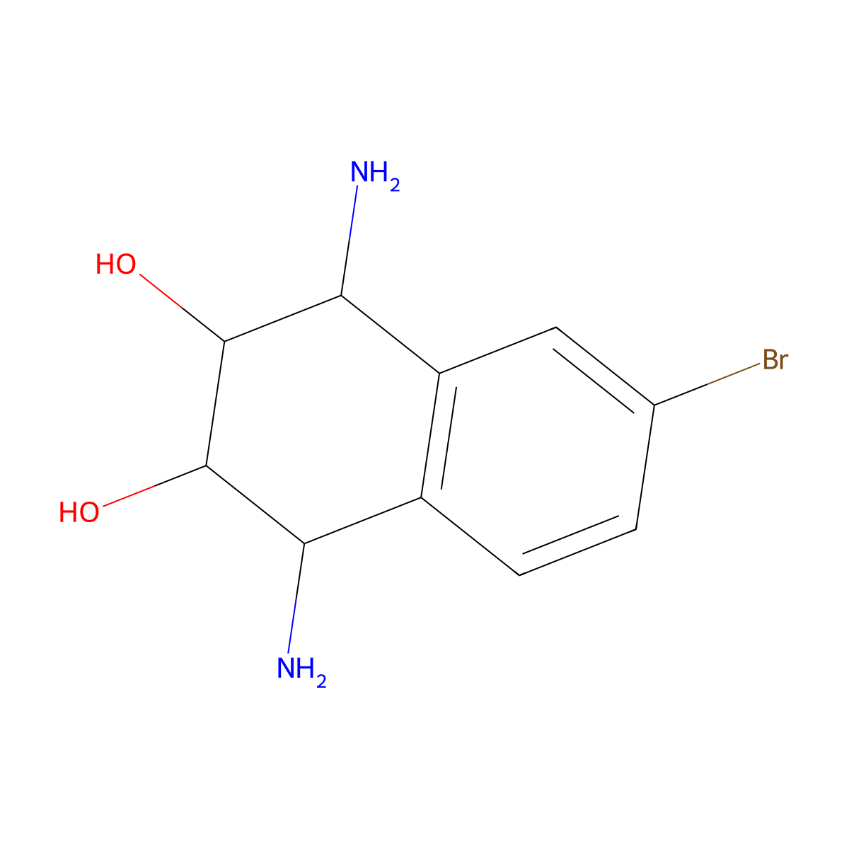 (1R,2S,3R,4S)-1,4-diamino-6-bromo-1,2,3,4-tetrahydronaphthalene-2,3-diol molecular structure, CAS 1998128-33-8