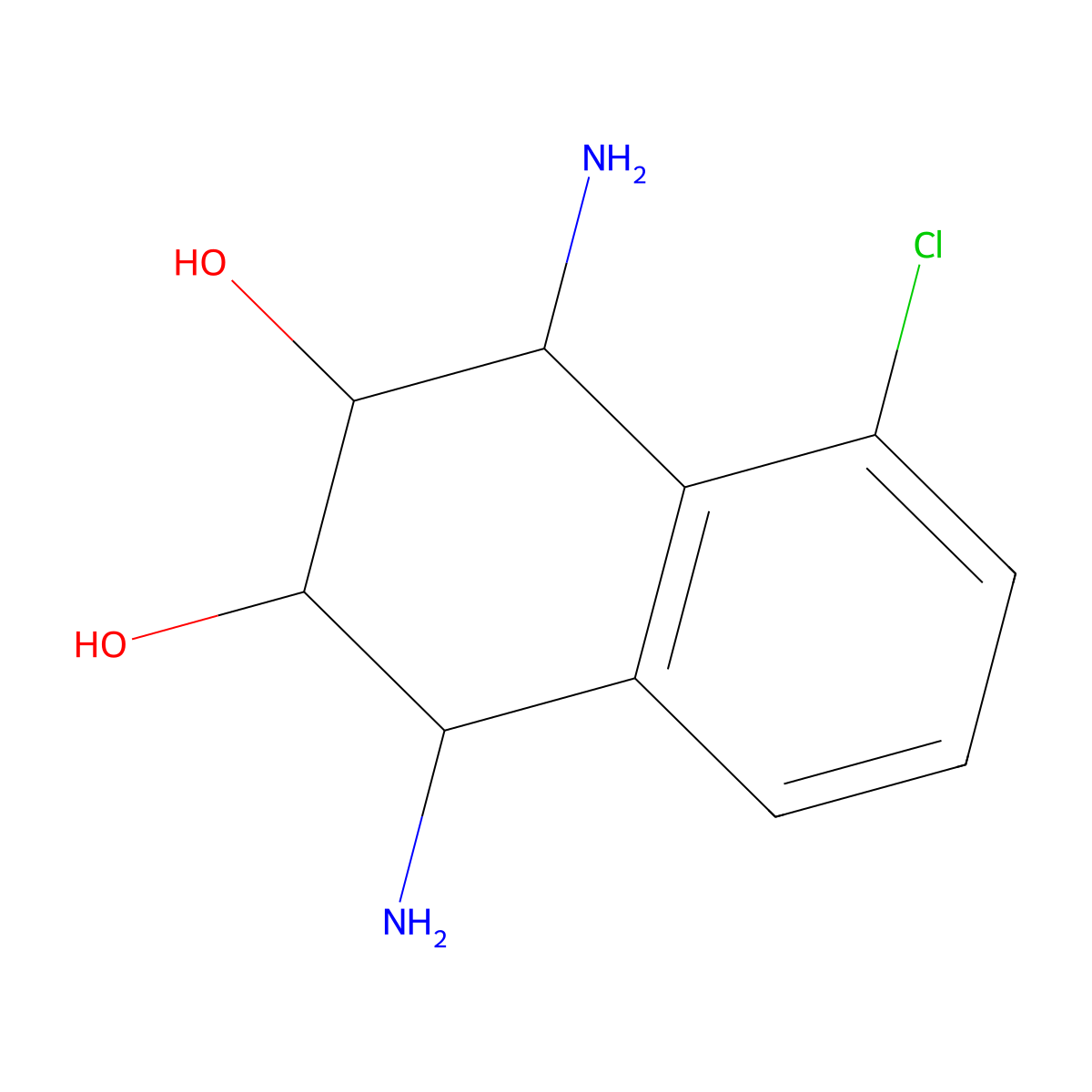(1R,2S,3R,4S)-1,4-diamino-5-chloro-1,2,3,4-tetrahydronaphthalene-2,3-diol molecular structure, CAS 1998128-34-9