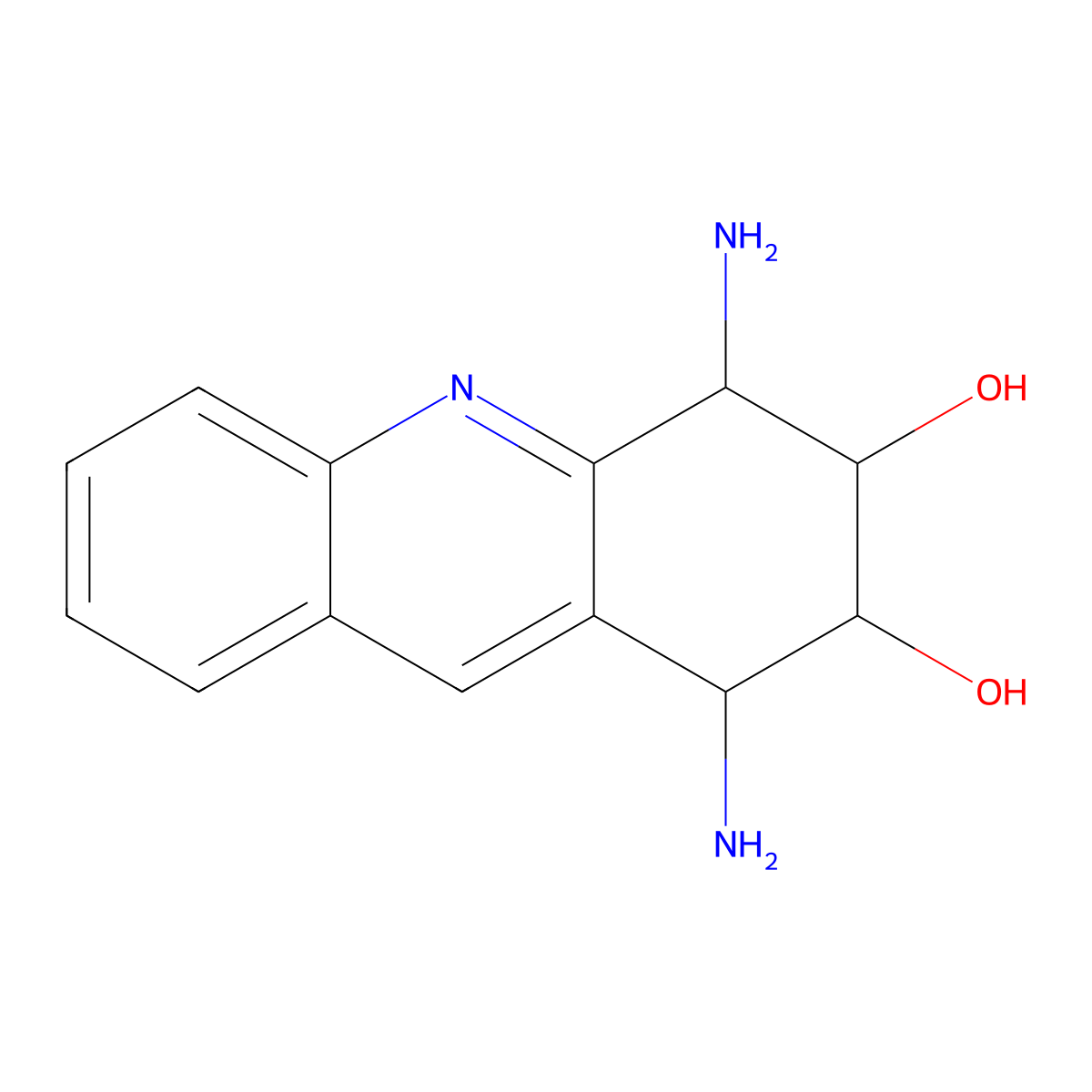 (1S,2R,3S,4R)-1,4-diamino-1,2,3,4-tetrahydroacridine-2,3-diol molecular structure, CAS 1998128-40-7