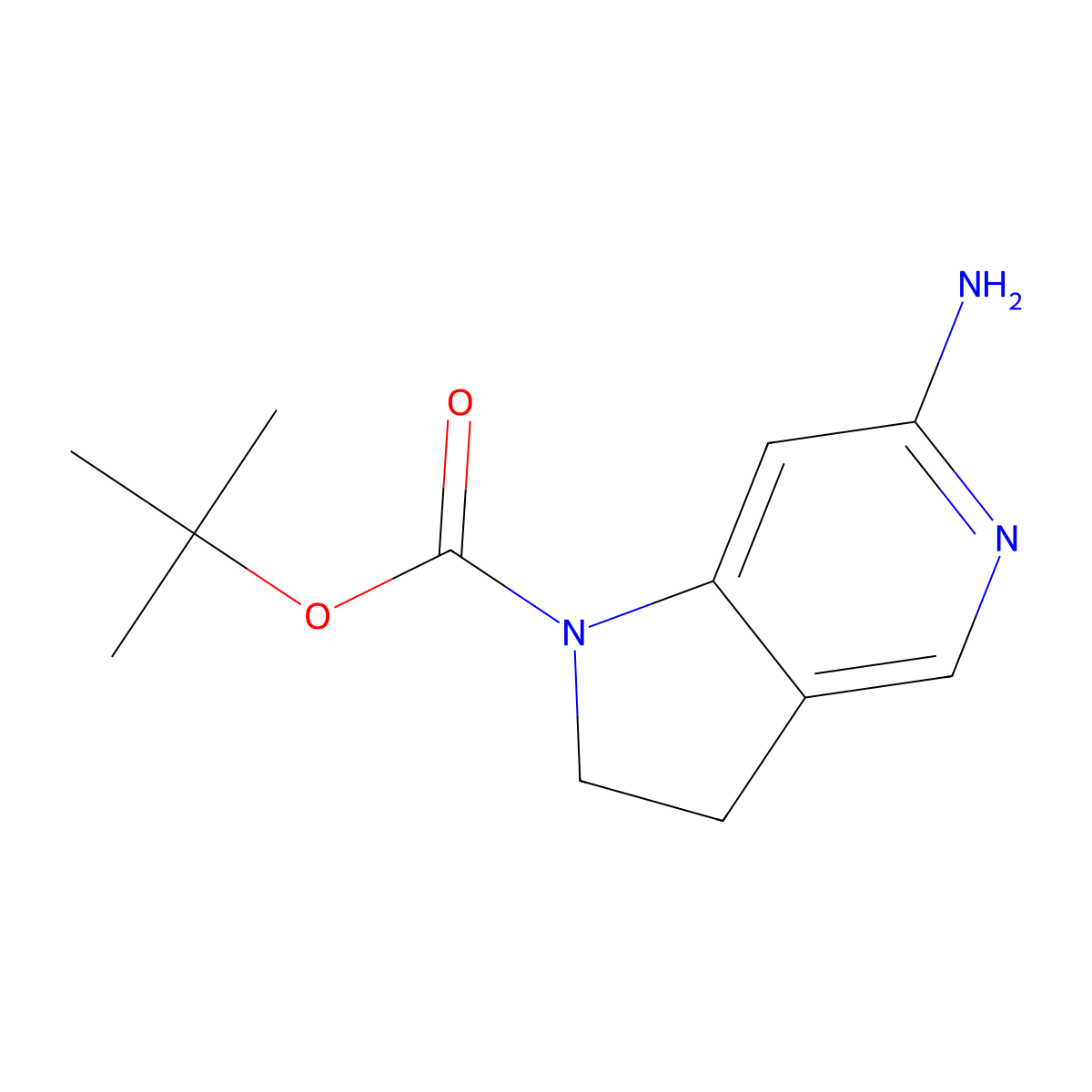 tert-Butyl 6-amino-2,3-dihydro-1H-pyrrolo[3,2-c]pyridine-1-carboxylate molecular structure, CAS 1998151-92-0