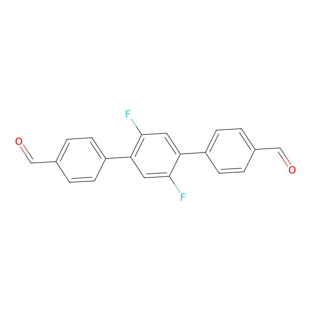 2',5'-Difluoro-[1,1':4',1''-terphenyl]-4,4''-dicarbaldehyde molecular structure, CAS 1998167-76-2