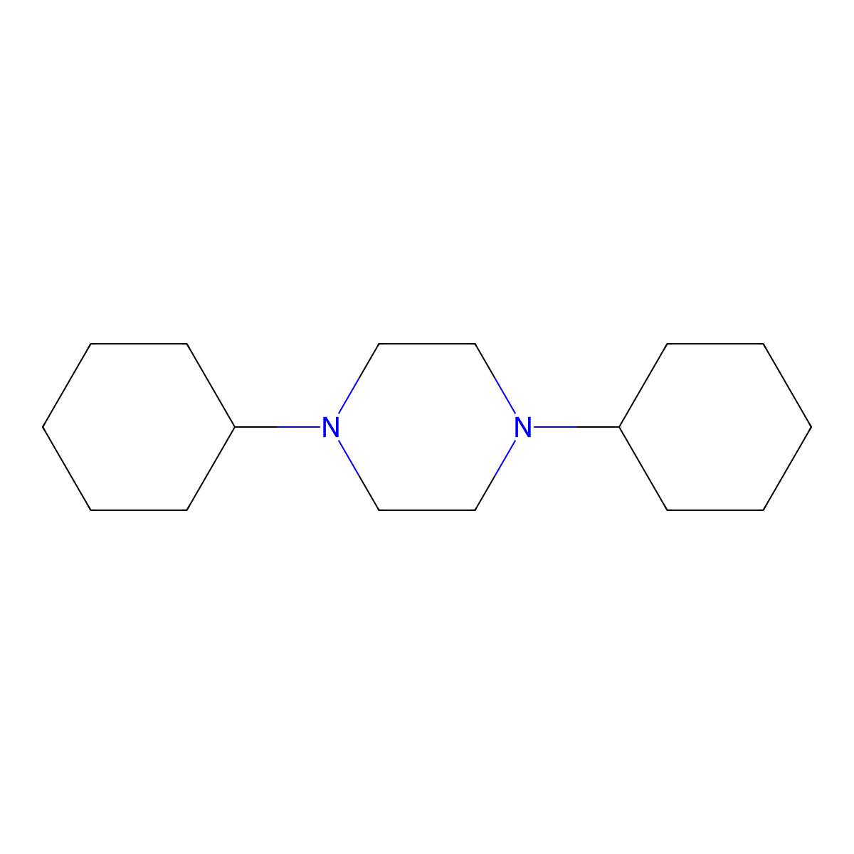 1,4-Dicyclohexylpiperazine molecular structure, CAS 19982-04-8